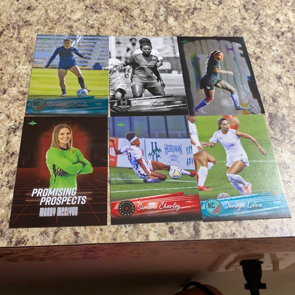 Six Women’s Soccer Player Cards
